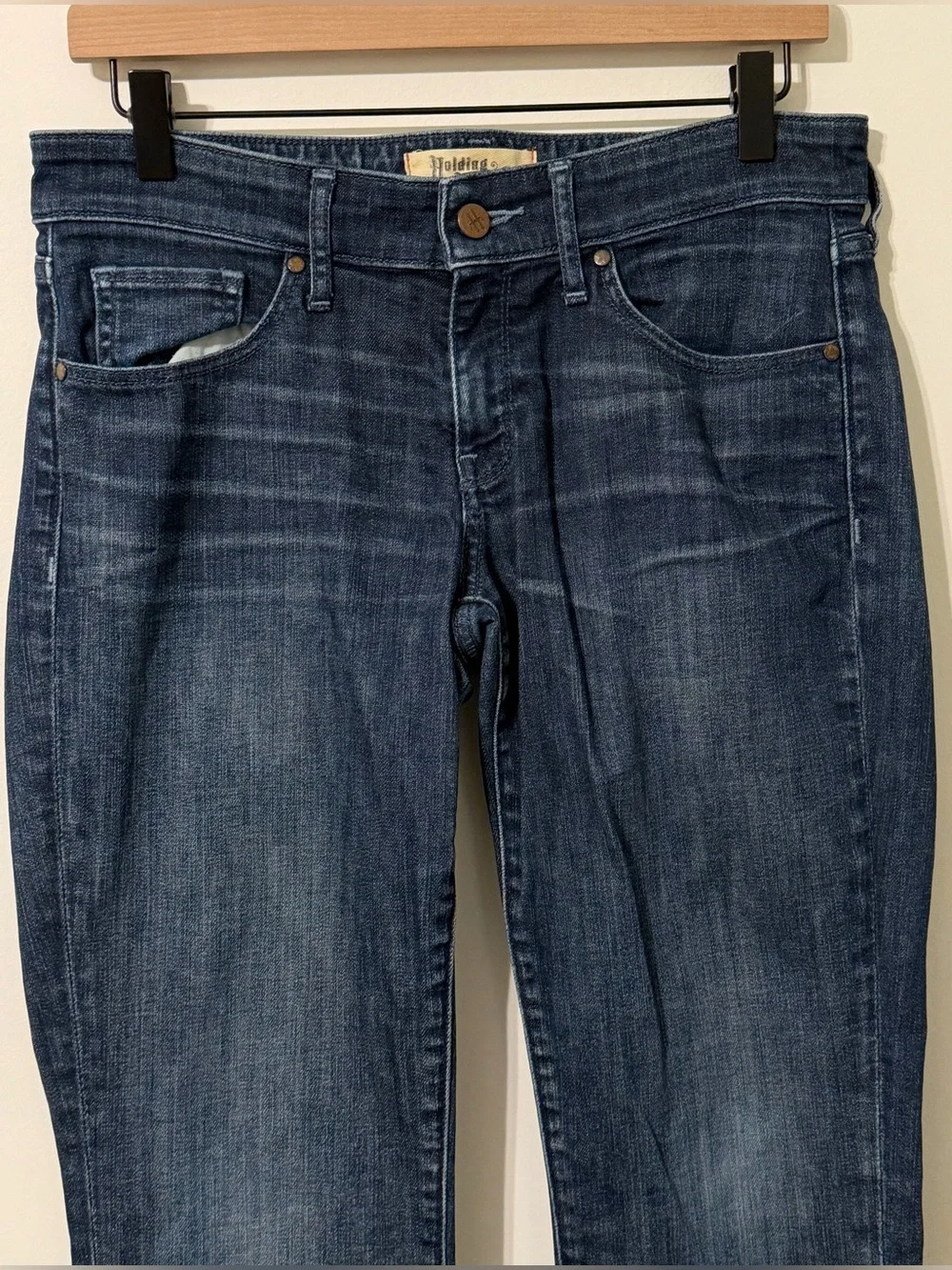 Holding Horses Slim Boyfriend Crop Jeans Womens 27 Blue Cuffed Mid Rise Denim